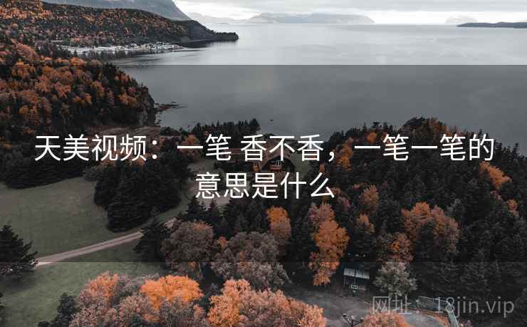 天美视频：一笔 香不香，一笔一笔的意思是什么